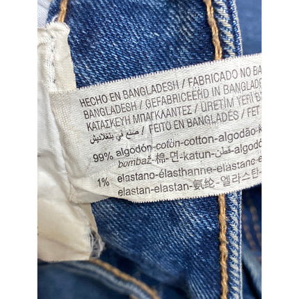 Stradivarius Womens Blue Distressed Slim Fit Straight Leg Mom Denim Jeans Size 6