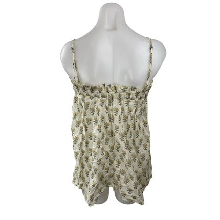 Zara Womens Beige Floral Ruffle Sleeveless Cami Camisole Tank Mini Dress Size XS