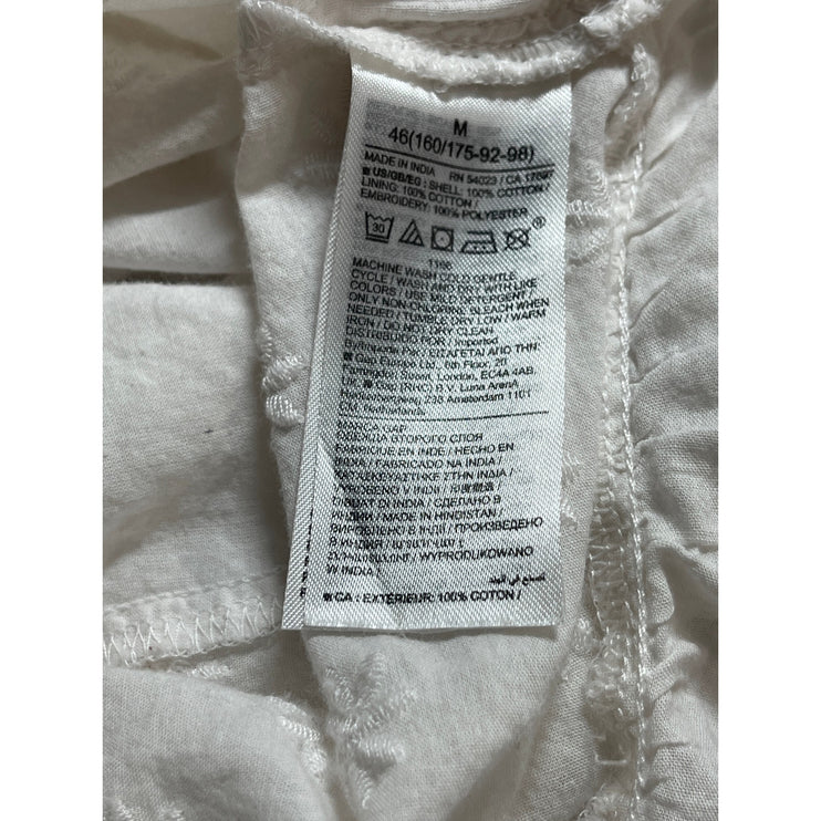 Gap White Eyelet Embroidered Elastic Waist Tiered Mini Flare A-Line Skirt Size M