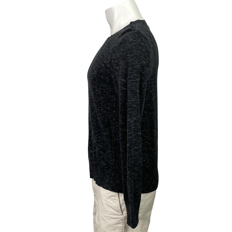 Banana Republic Men's Black Heather Long Sleeve Crew Neck Sweater Top Size S