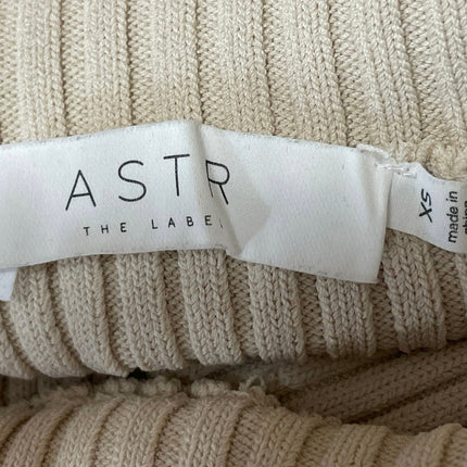 ASTR The Label Cream Beige Sleeveless Rib Knit Turtleneck Maxi Sweater Dress XS