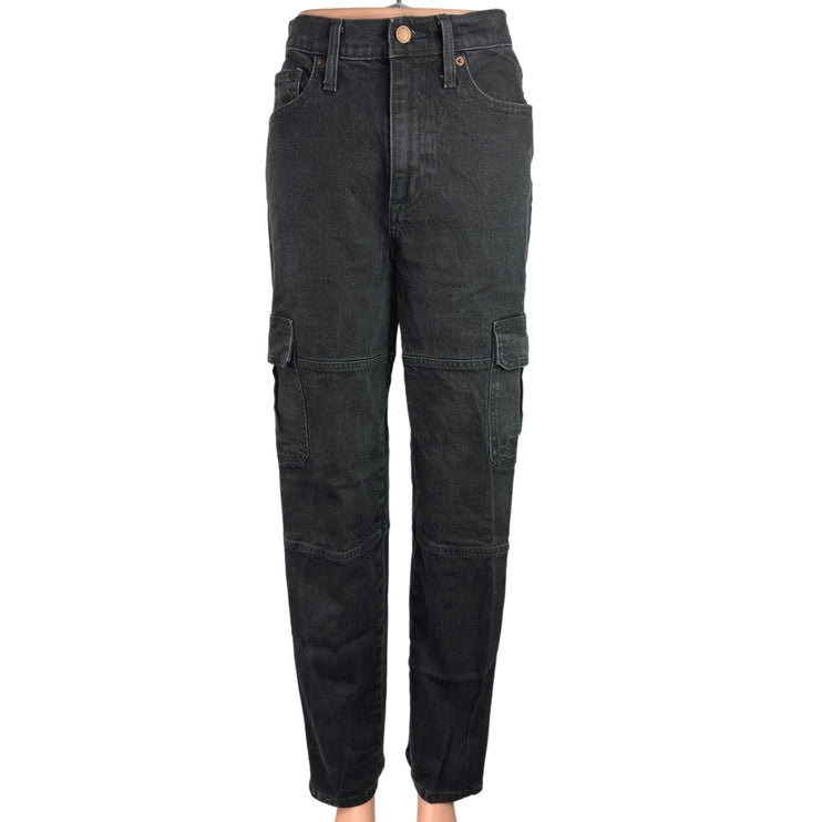 Universal Thread Women's Black High Rise Straight Leg Cargo Denim Jeans Size 2