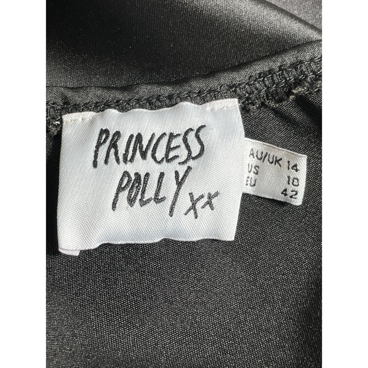 Princess Polly Black Silk Satin Sleeveless Twist Front Cami Camisole Tank Top 10