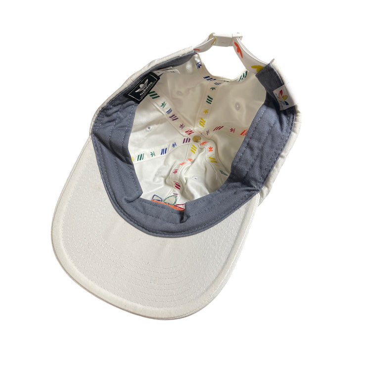 Adidas Unisex White Rainbow Pride Relaxed Logo Strapback Baseball Cap Hat OS