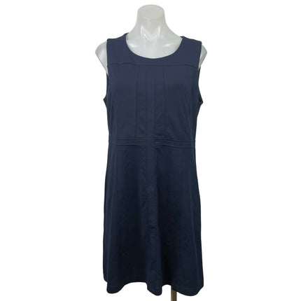Elle Women's Blue Sleeveless Midi Tank Athletic A-Line Shift Sheath Dress Size L