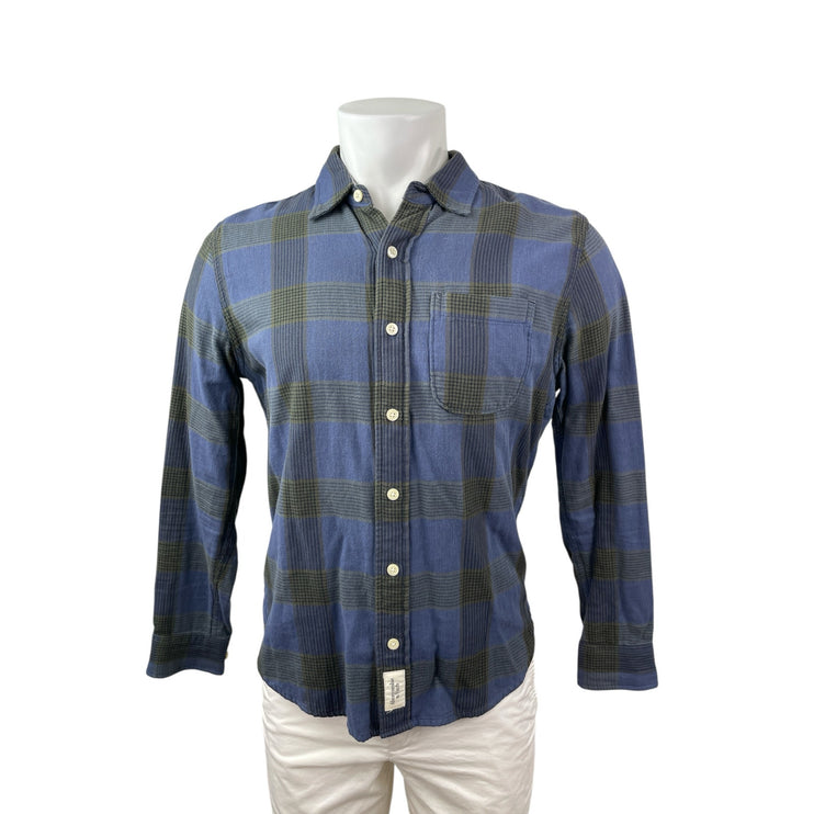 Abercrombie & Fitch Muscle Men's Blue Plaid Long Sleeve Button Down Shirt Top S