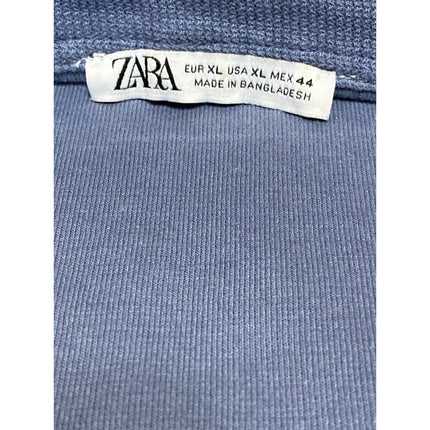 Zara Men's Blue Short Sleeve Golf Casual Collar Pullover Polo Shirt Top Size XL