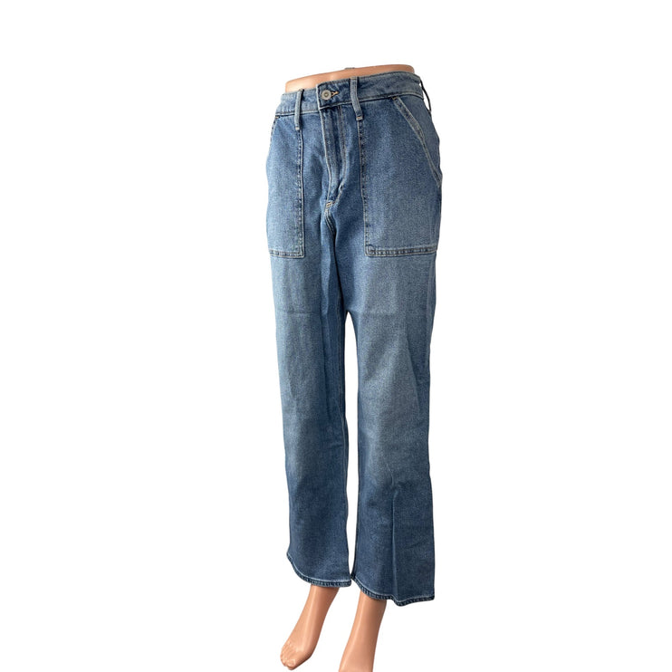 Hollister Curvy Ultra High Rise Dad Women's Blue Straight Denim Jeans Size 27x29