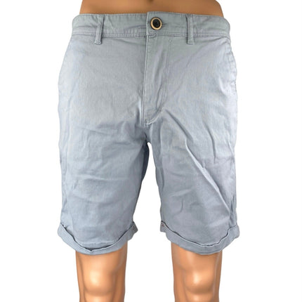 The Roadster Life Co Men's Blue Bermuda Cuffed Chino Khaki Casual Shorts Size 32