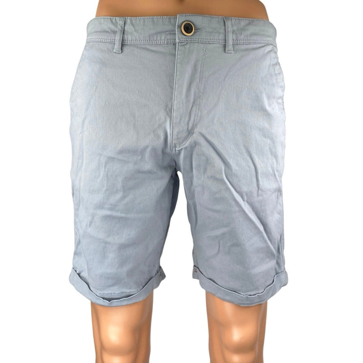 The Roadster Life Co Men's Blue Bermuda Cuffed Chino Khaki Casual Shorts Size 32