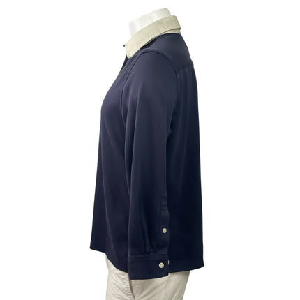 Cultum Men's Navy Blue Long Sleeve Polo Shirt Sweater Sweatshirt Top Size M