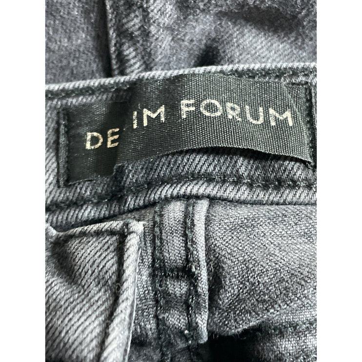Aritzia Denim Forum Black Frayed Raw Hem High Rise Skinny Denim Jeans Pants 27