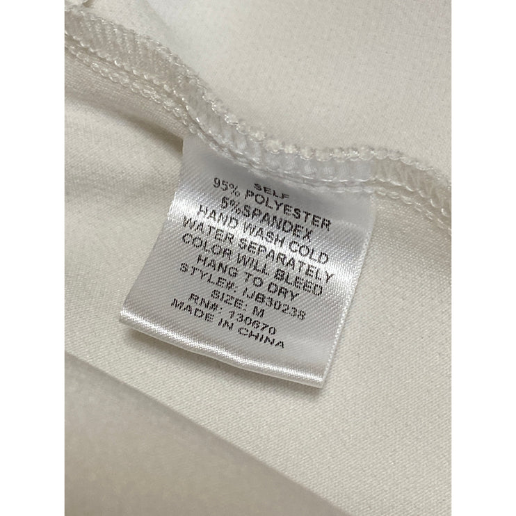 Akira Women's White Ruffle Bell Sleeve Round Neck Peplum Blazer Coat Jacket Sz M