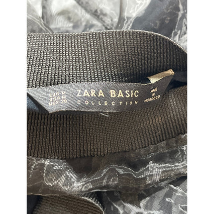 Zara Made for Eveybody Women's Black Mesh Crewneck Long Sleeve Blouse Top Size M