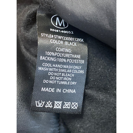 NEW Fashion Nova Black Faux Vegan Leather High Rise Mini A-Line Cargo Skirt Sz M