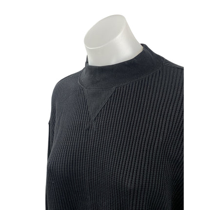 Gap Womens Black Ribbed Knit Mock Neck Long Sleeve Sweatshirt Sweater Top Size S