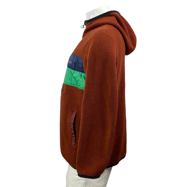 Cotopaxi Teca Fleece Men's Rust Orange Hoodie Hooded 1/2 Zip Sweater Size XL