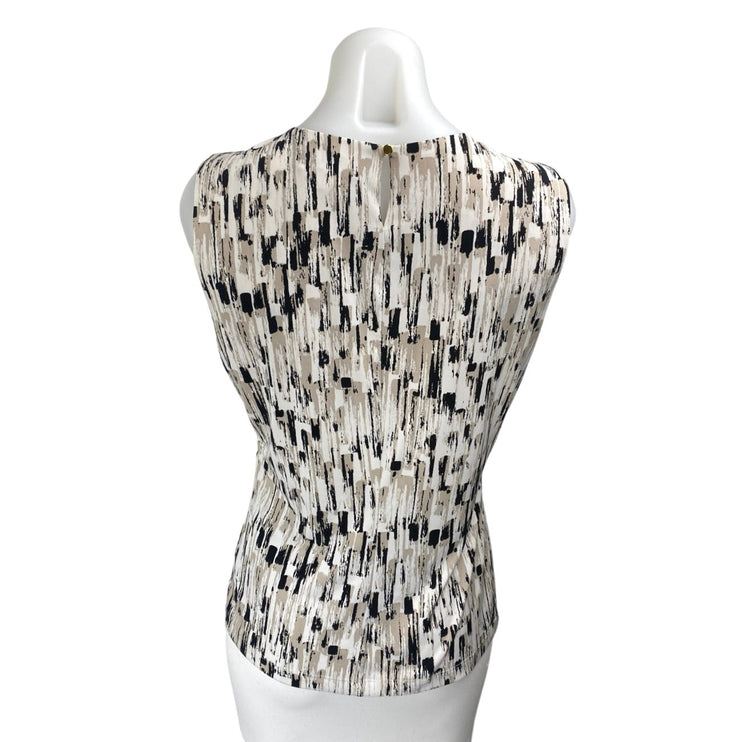 Calvin Klein Multicolor Pleated Sleeveless Cami Camisole Blouse Tank Top Size S