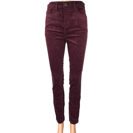 Ann Taylor LOFT Red Corduroy Velvet Velour High Rise Skinny Denim Jeans Pants 26