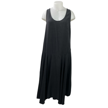 Zara Womens Black Sleeveless Relaxed Drop Waist Flared A-line Maxi Dress Sz XXL