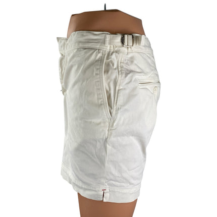 Orlebar Brown Men's White Mid Rise Cuffed Hem Casual Chino Bermuda Shorts Sz 30