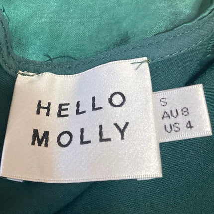 Hello Molly Green Silk Satin Sleeveless Halter Backless Mini A-Line Slip Dress 4