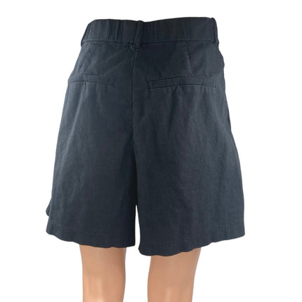 Abercrombie & Fitch Women's Black Pleated High Waist Wide Leg Bermuda Shorts S