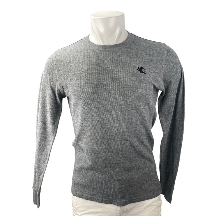 Express Men's Gray Waffle Knit Crewneck Long Sleeve Sweatshirt Sweater Top Sz M