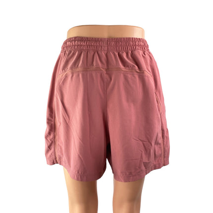 Lululemon Women's Pink High Rise Pull On Yoga Workout Athletic Running Shorts M