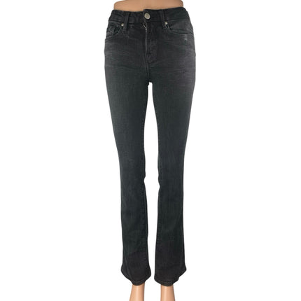 Zara Women's Black Mid Rise Slim Fit Flared Bootcut Leg Denim Jeans Pants Size 2