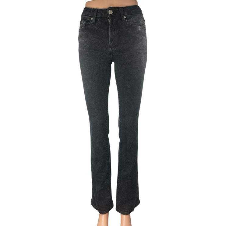 Zara Women's Black Mid Rise Slim Fit Flared Bootcut Leg Denim Jeans Pants Size 2