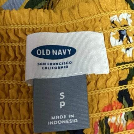 Old Navy Yellow Floral Spaghetti Strap Mini Cami Camisole Fit & Flare Dress Sz S