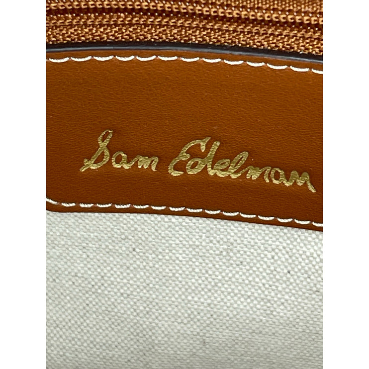 NWOT Sam Edelman Brown Leather Belted Crossbody Adjustable Bucket Bag Handbag