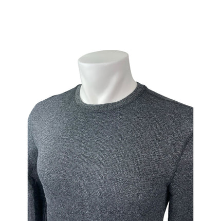 Faded Glory Mens Gray Waffle Knit Crew Neck Long Sleeve Sweatshirt Sweater Top S