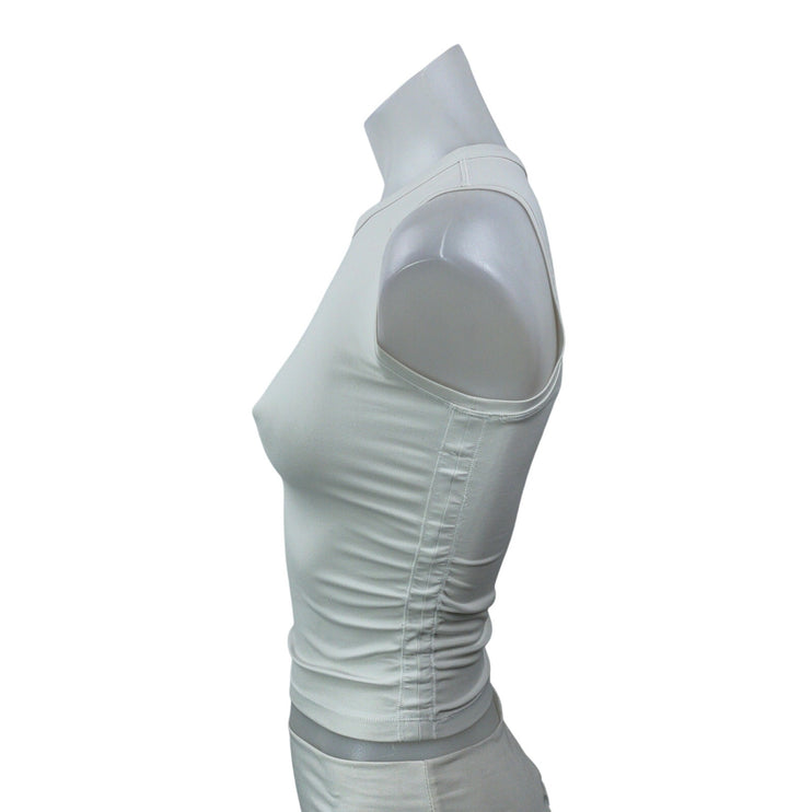 Lululemon Women's White Sleeveless Crew Neck Crop Yoga Athletic Tank Top Size S