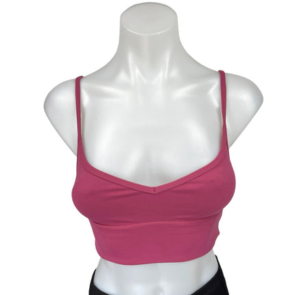 Lululemon Womens Pink Knit Sleeveless Stretch Cami Camisole Crop Tank Top Size 2
