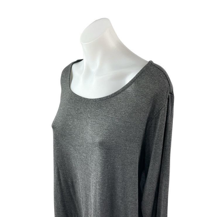 Philosophy Women's Gray Long Sleeve Scoop Neck Tunic T Shirt Tee Top Size 1X