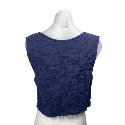 Urban Outfitters Kimchi Blue Navy Blue Tie Front Sleeveless Tank Crop Top Size M