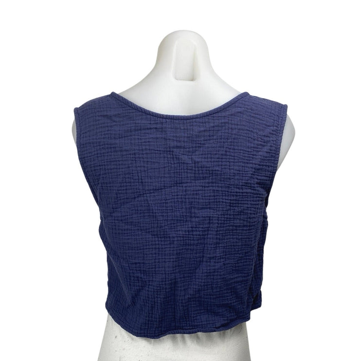 Urban Outfitters Kimchi Blue Navy Blue Tie Front Sleeveless Tank Crop Top Size M