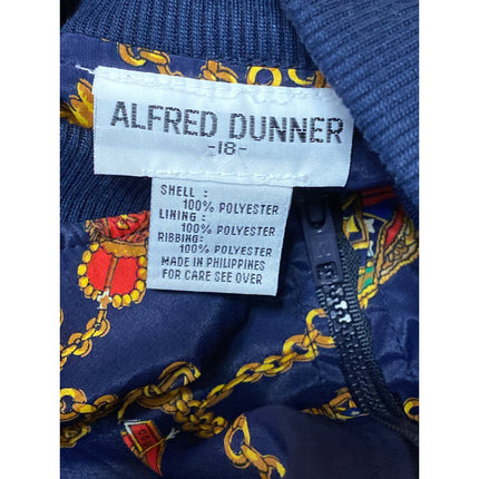 Alfred Dunner Multicolor Chain print Full Zip Long Sleeve Bomber Coat Jacket 18