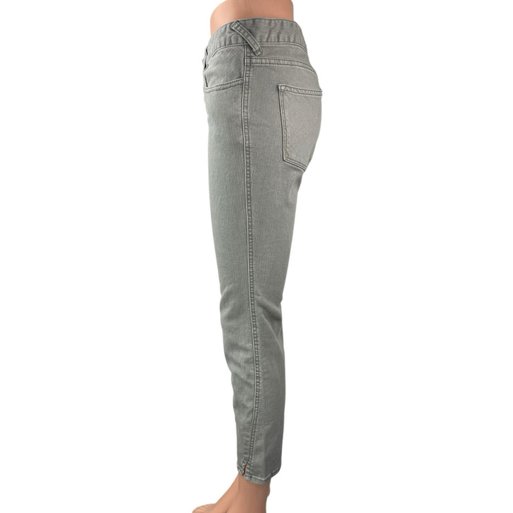 Free People Women's Gray Mid Rise Slim Straight Cropped Denim Jeans Size 29