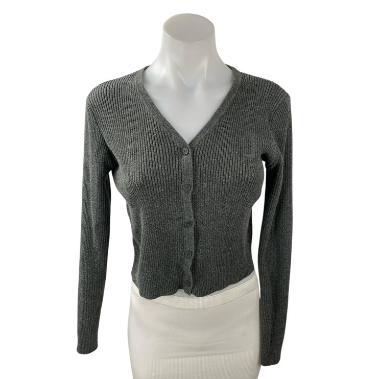Brandy Melville Shannon Ribbed Long Sleeve Button Down Cardigan Sweater Top Sz S
