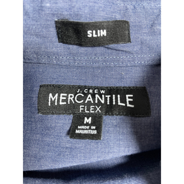 J.Crew Mercantile Flex Men's Blue Long Sleeve Slim Button Down Shirt Top Size M