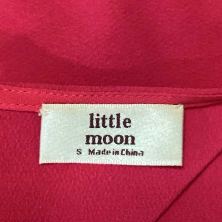 Aritzia Little Moon Pink Crew Neck Cutout Back Elastic Waist Blouson Dres Size S