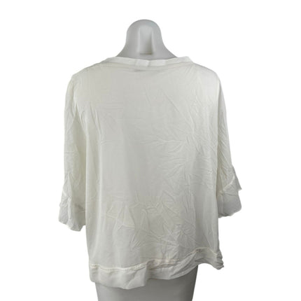 Zara Women White Half Sleeve Boxy Basic Minimalist T Shirt Tee Blouse Top Size M