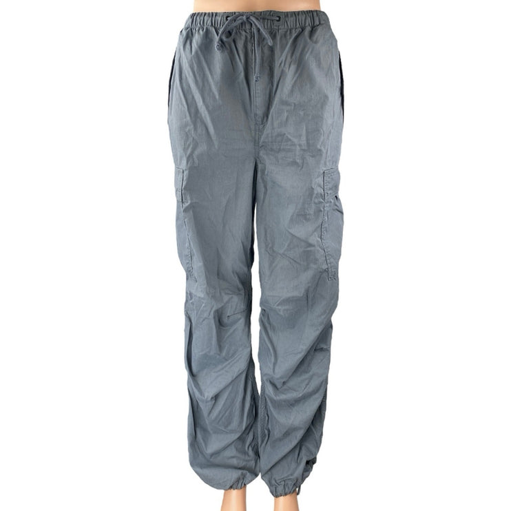 Aritzia TNA Blue Elastic Waist Drawstring Windbreaker Cargo Jogger Pants Size M
