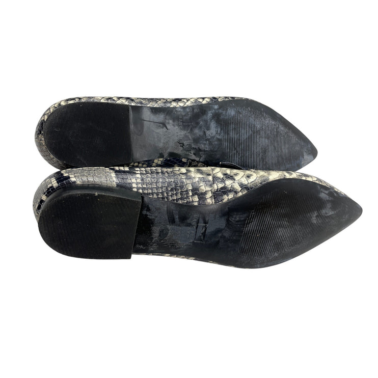 Marc Fisher Zurri Pointed Toe Snakeskin Animal Print Leather Loafer Shoes Sz 10