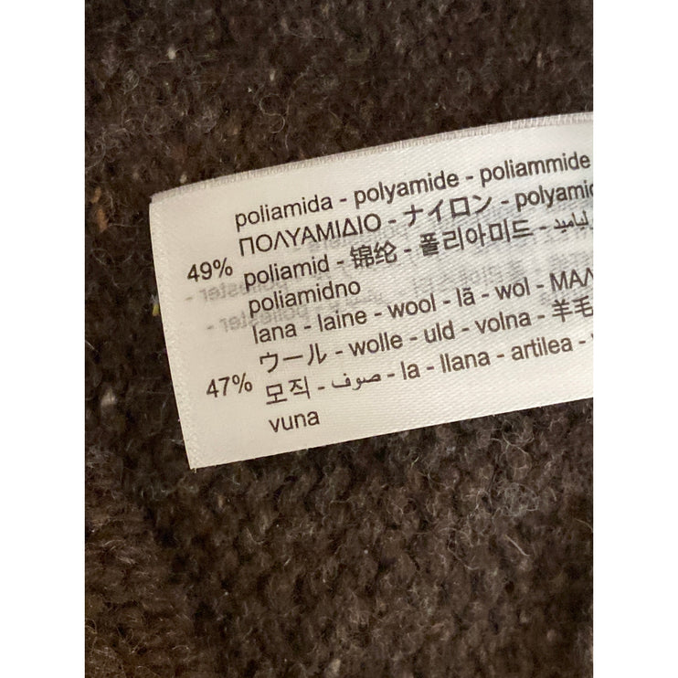 NEW Zara Women's Brown Wool High Rise Knit Wide Leg Baggy Trousers Pants Size S