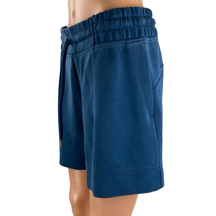 Lululemon Soft Ambitions Blue Gym Workout Athletic Activewear Sweat Shorts Sz 12
