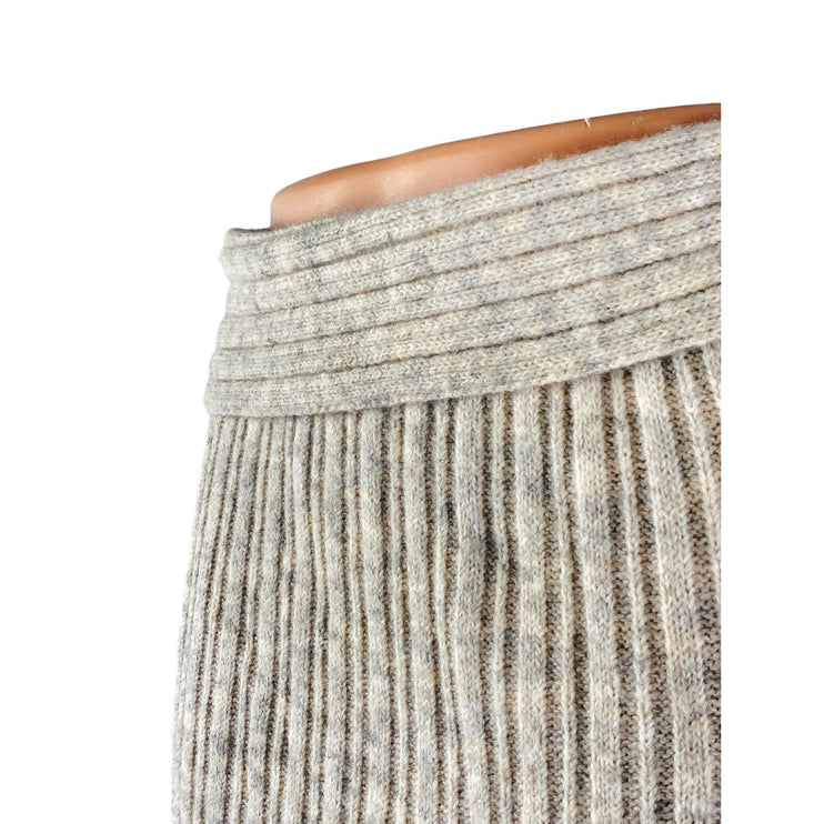 Commense Women's Gray Ribbed Stretch Knit High Rise Maxi Bodycon Pencil Skirt S